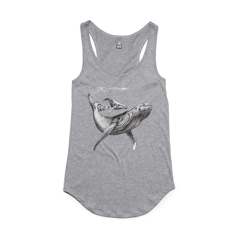 Womens - Racerback - singlet - humpback print
